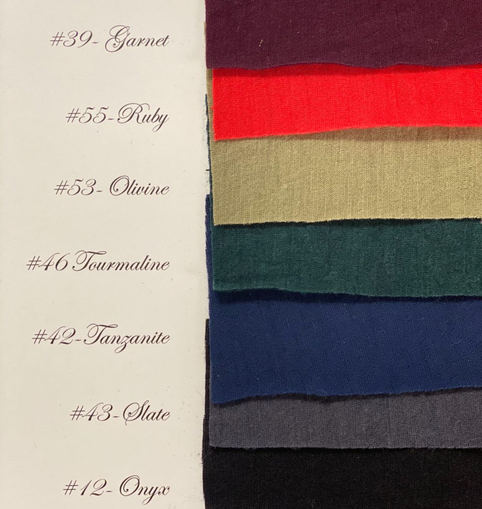 Wool Bar color samples.